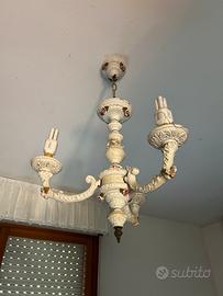 Lampadario in ceramica di Bassano inizio 900