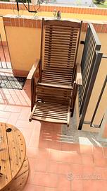 Sedia reclinabile in legno