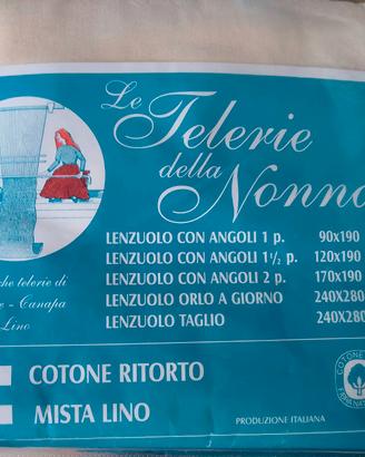 Lenzuolo matrimoniale con angoli