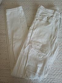 Jeans strappati bianchi uomo taglia S
