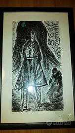Quadro Arte Brutale 1998 Pittore Mainetti Ugo