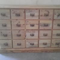 Cassettiera in legno vecchio 3 ante 3 cassetti
