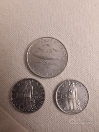 Monete 2 lire e 10 lire città del Vaticano