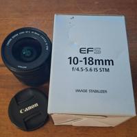 Canon EFS 10 - 18 F/4.5 - 5.6 IS STM