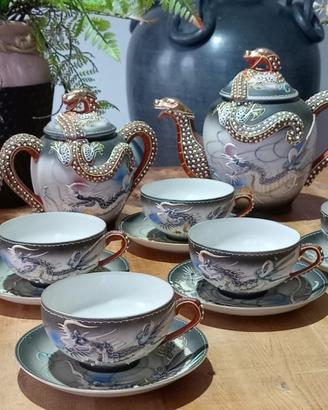 Servizio tè giapponese antico Dragon ware