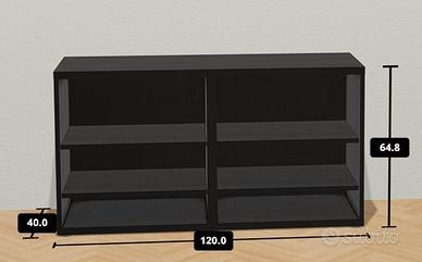 Scaffale Ikea Besta 120x64 con ripiani