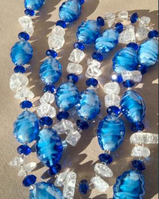 Collana vetro di Murano e quarzo naturale
