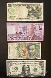 Gruppo di 4 banconote varie