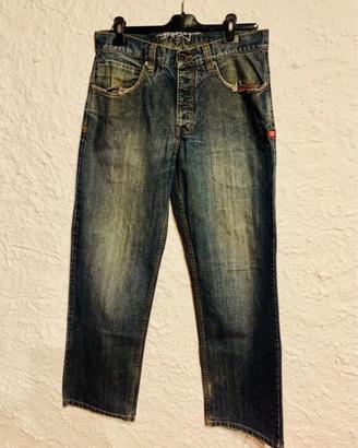 Jeans baggy vintage Billabong anni2000 con grafica