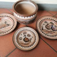 Set portavaso e 3 piatti ceramica 