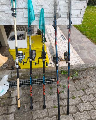 set di canne da pesca surfcasting