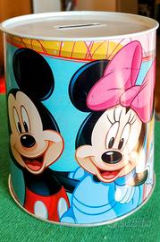 Salvadanaio in latta, con Minnie e Topolino 