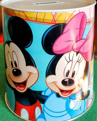 Salvadanaio in latta, con Minnie e Topolino 