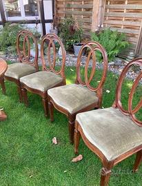 10 sedie in noce epoca 700