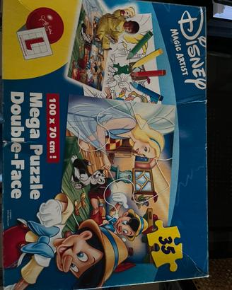 Mega puzzle double Pinocchio Fatina Disney origina
