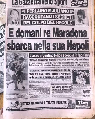 La gazzetta dello sport Maradona al napoli