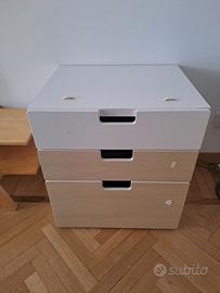 Mobile basso SMÅSTAD - con cassetti e cassettone