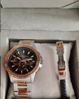 Set orologio più bracciale trussardi uomo nuovo