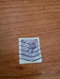 Francobollo rarissimo da 25 lire Repubblica Italia