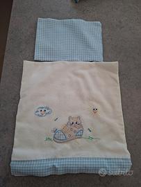 Lenzuolo, sotto con angoli e federa carrozzina