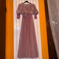 Vestito elegante lungo maniche 3/4 taglia 42