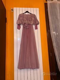 Vestito elegante lungo maniche 3/4 taglia 42