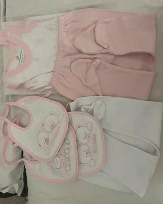 Set neonata: 2 body , 2  ghette , 3 bavaglie