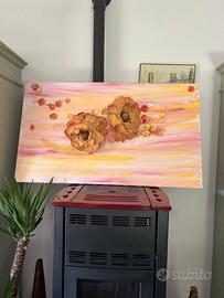 tela con fiori e foglie in rilievo