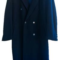 Cappotto uomo doppiopetto blu cashmere blend