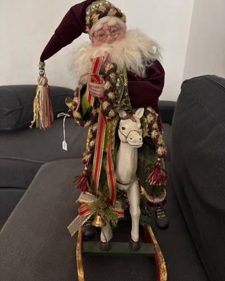 Toy rocking Horse Santa