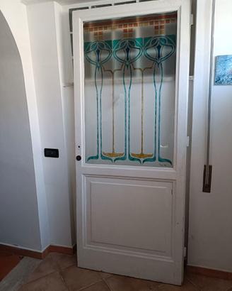 Porta vetrata con dipinto a mano