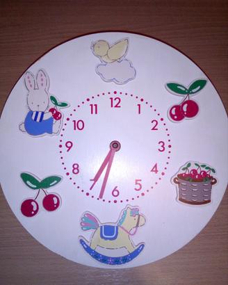 Orologio in legno da parete per cameretta bimbi