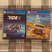 Ride 4 e Dakar Desert Rally per ps4