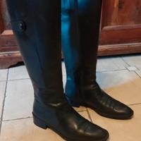 stivali alti donna in pelle liscia 