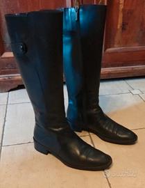 stivali alti donna in pelle liscia 