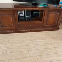 Porta tv e cantinetta porta vini in legno
