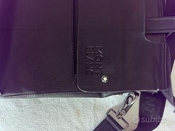 Borsa porta PC montblanc in pelle nera