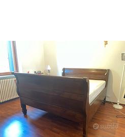 Letto a barca matrimoniale noce 800