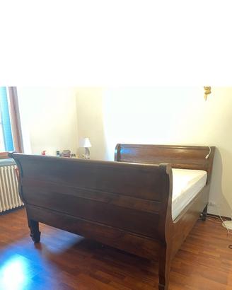 Letto a barca matrimoniale noce 800