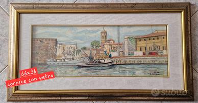 dipinto Fortezza/Porto/Rione Venezia Livorno 1990