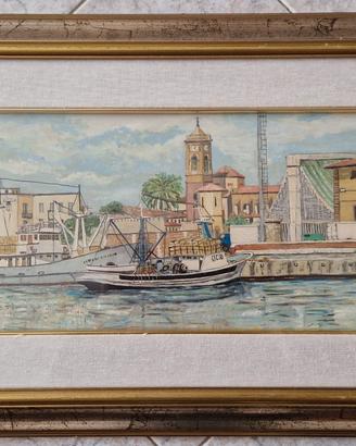 dipinto Fortezza/Porto/Rione Venezia Livorno 1990