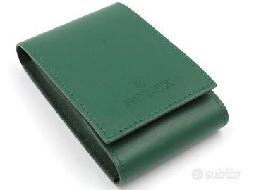 Porta Orologi ROLEX Vera Pelle Verde Originale