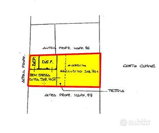 Garage con magazzino e giardino privato in corte