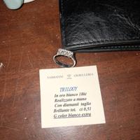 Anello oro bianco giallo 18 kt diamanti carati 