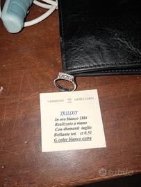 Anello oro bianco giallo 18 kt diamanti carati 