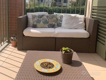 Set divano giardino ikea modello vittskar marrone