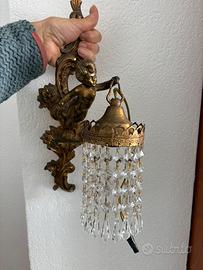 2 lampade da parete vintage in ottone