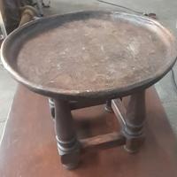 TAVOLINO IN LEGNO ,rotondo indiano 