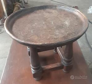 TAVOLINO IN LEGNO ,rotondo indiano 