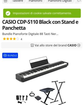 tastiera Casio CDP S 100 con tasti pesati